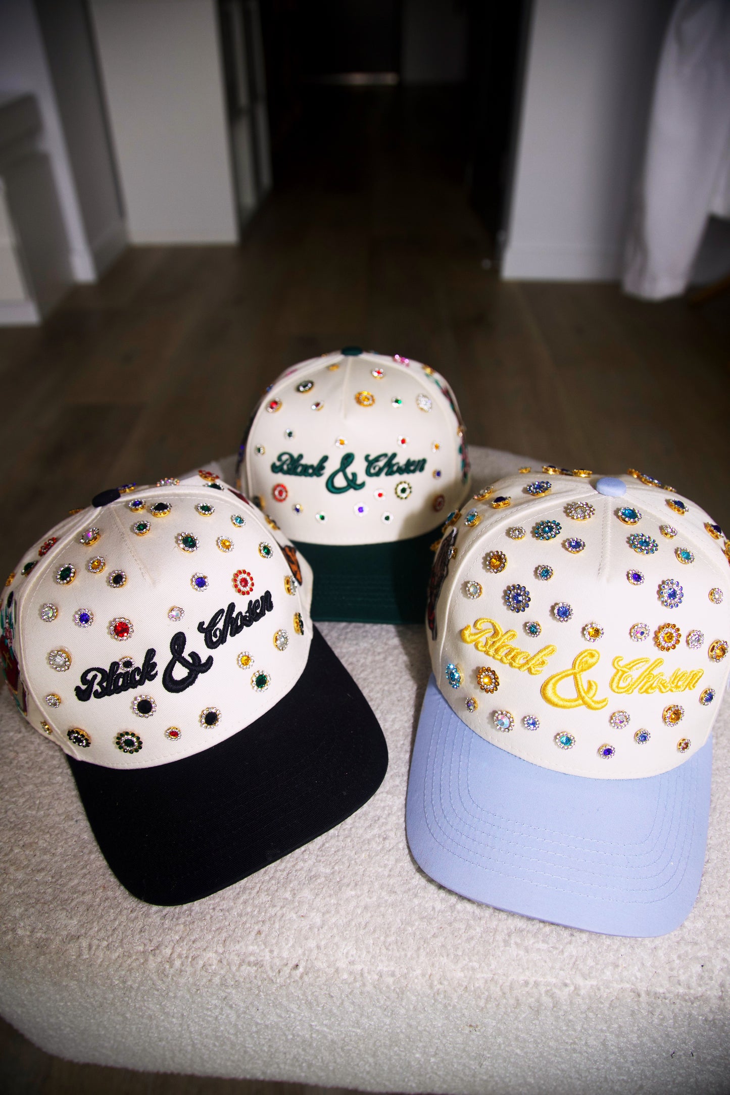 Black & Chosen Gemstone Hat